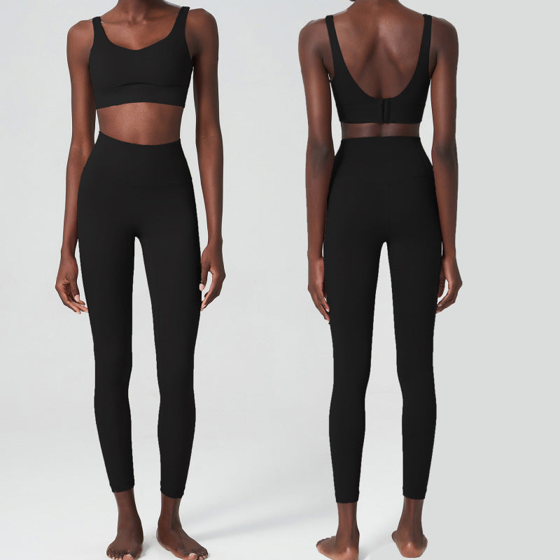 Back killer series large size Laika yoga suit women sports fitness clothes two-piece set