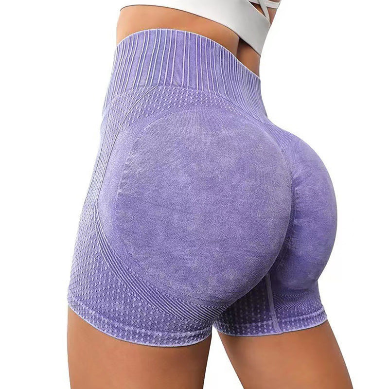 Tight height waist peach quick dry breathable yoga pants women's running exercise fitness three minute shorts