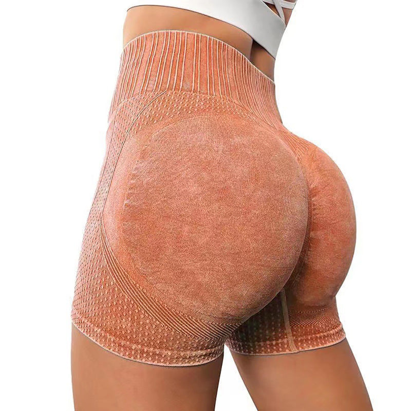 Tight height waist peach quick dry breathable yoga pants women's running exercise fitness three minute shorts