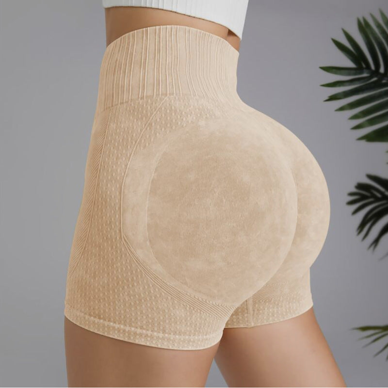 Tight height waist peach quick dry breathable yoga pants women's running exercise fitness three minute shorts
