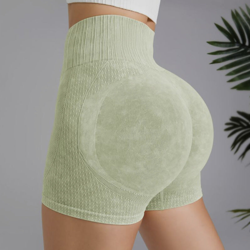 Tight height waist peach quick dry breathable yoga pants women's running exercise fitness three minute shorts