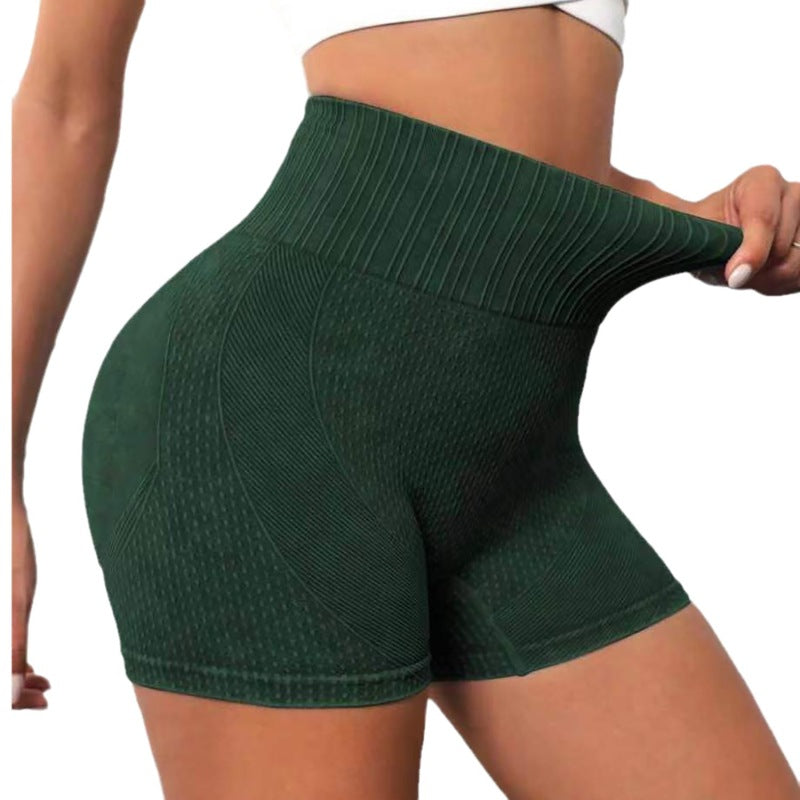 Tight height waist peach quick dry breathable yoga pants women's running exercise fitness three minute shorts