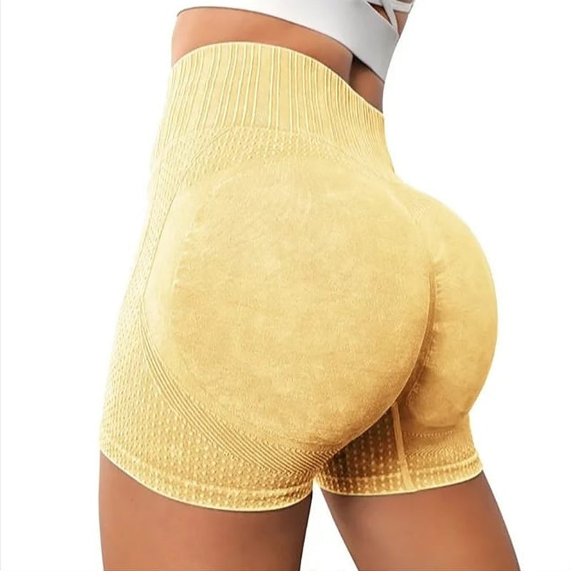 Tight height waist peach quick dry breathable yoga pants women's running exercise fitness three minute shorts