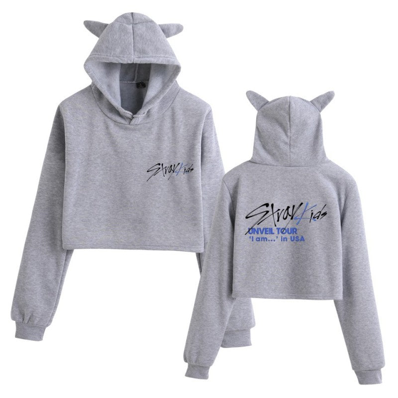 In 2019, the Korean fashion lady cat ear hoodie by Stray Kids is a Korean male group