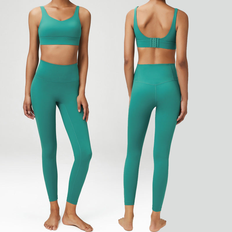 Back killer series large size Laika yoga suit women sports fitness clothes two-piece set