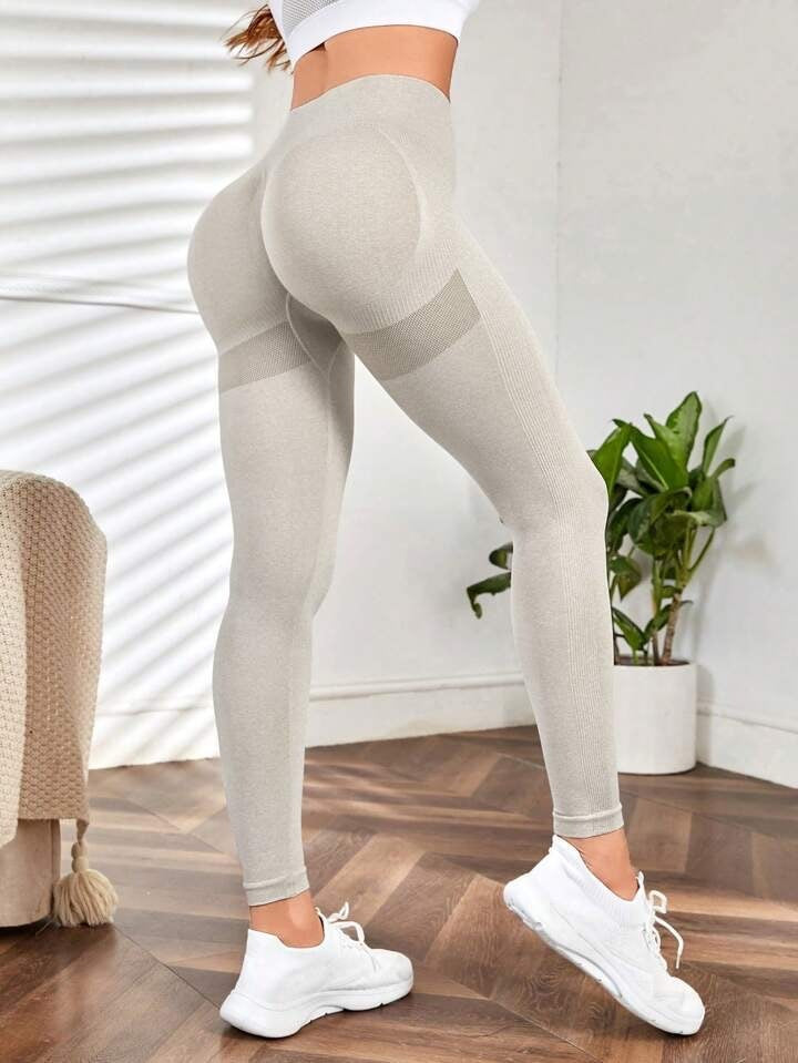 Spring and summer new seamless smiley peach butt training yoga pants for women sports running butt body fitness pants