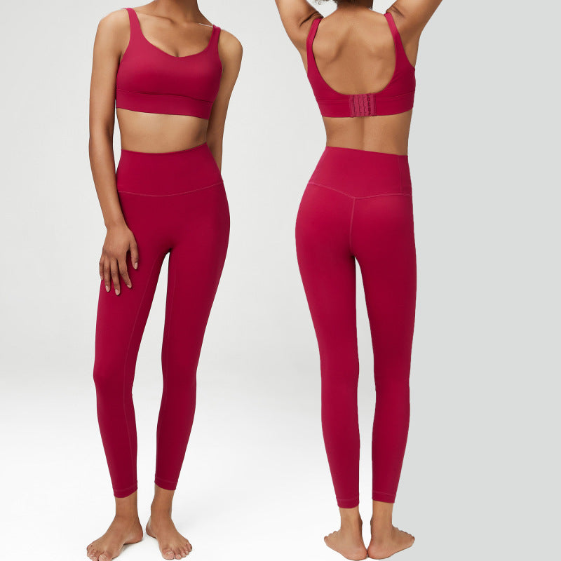 Back killer series large size Laika yoga suit women sports fitness clothes two-piece set