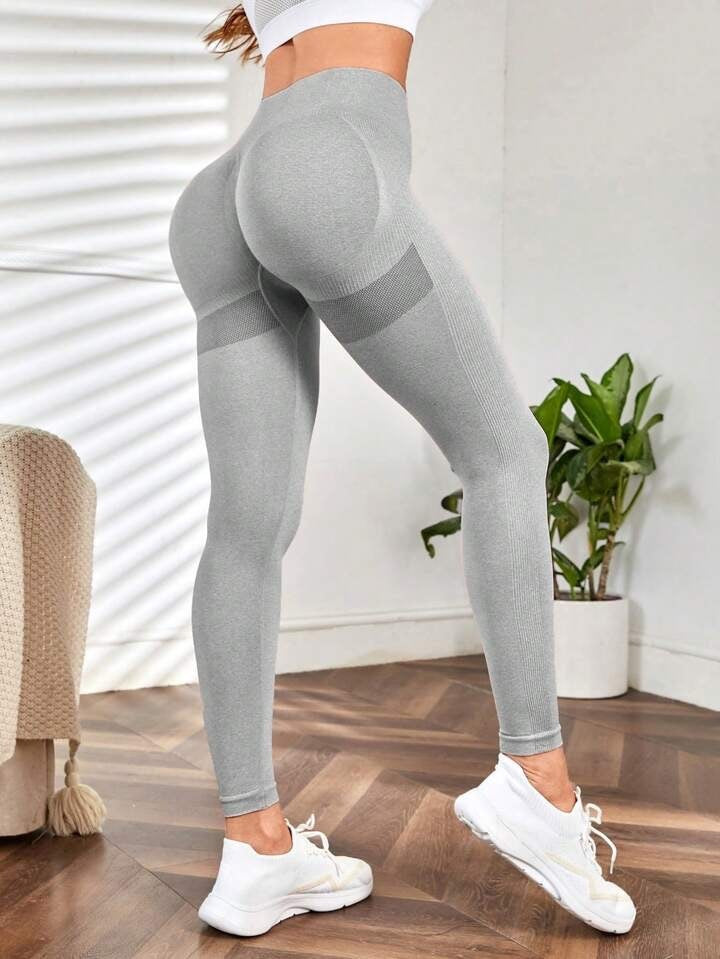 Spring and summer new seamless smiley peach butt training yoga pants for women sports running butt body fitness pants