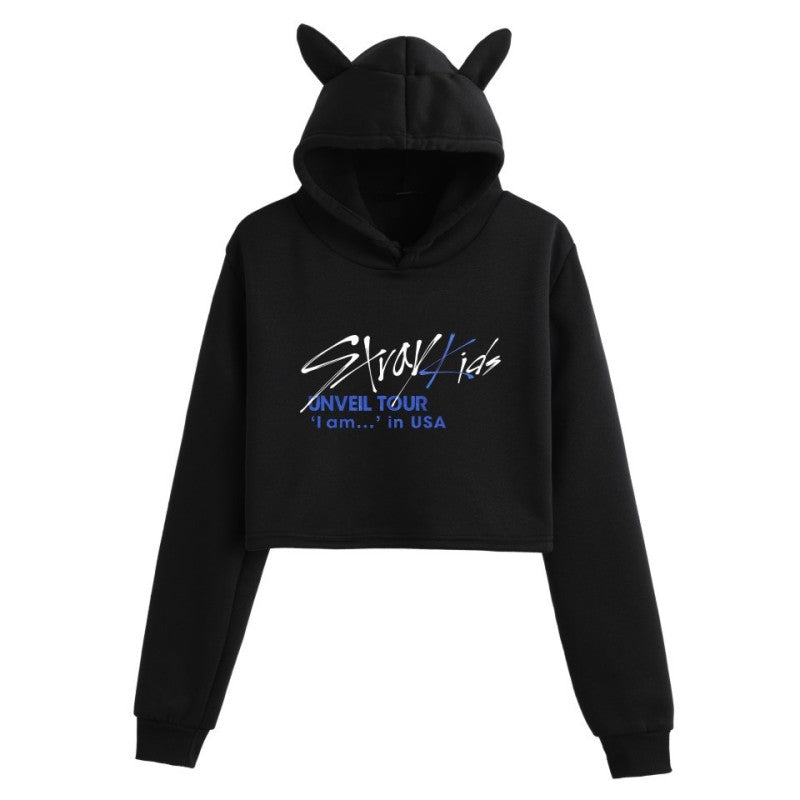 In 2019, the Korean fashion lady cat ear hoodie by Stray Kids is a Korean male group